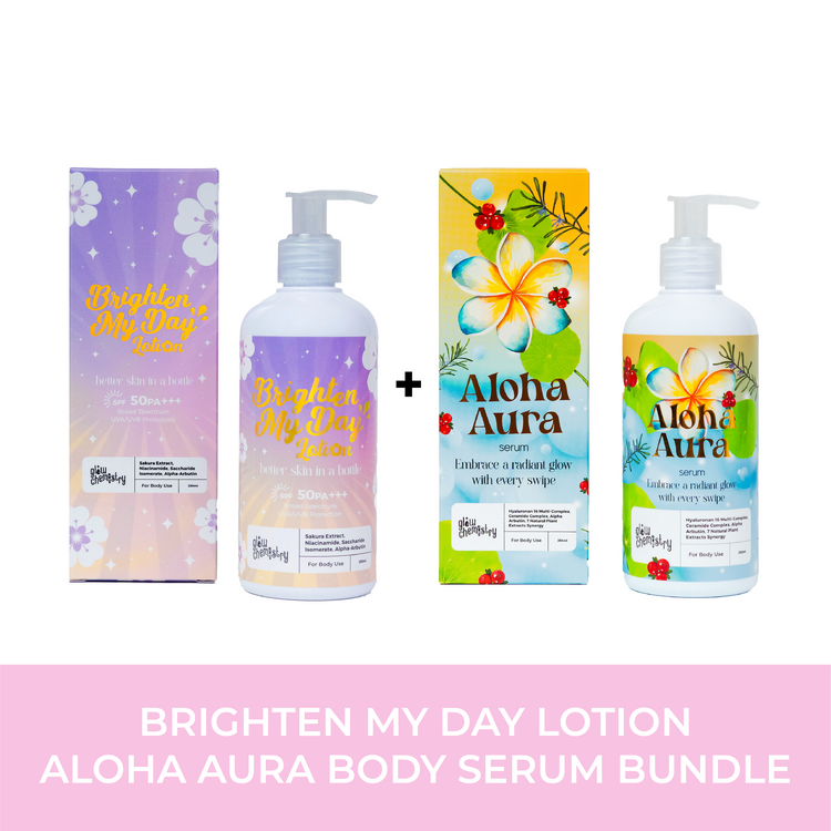 Glow & Go: Brighten My Day Lotion, Aloha Aura Body Serum Bundle