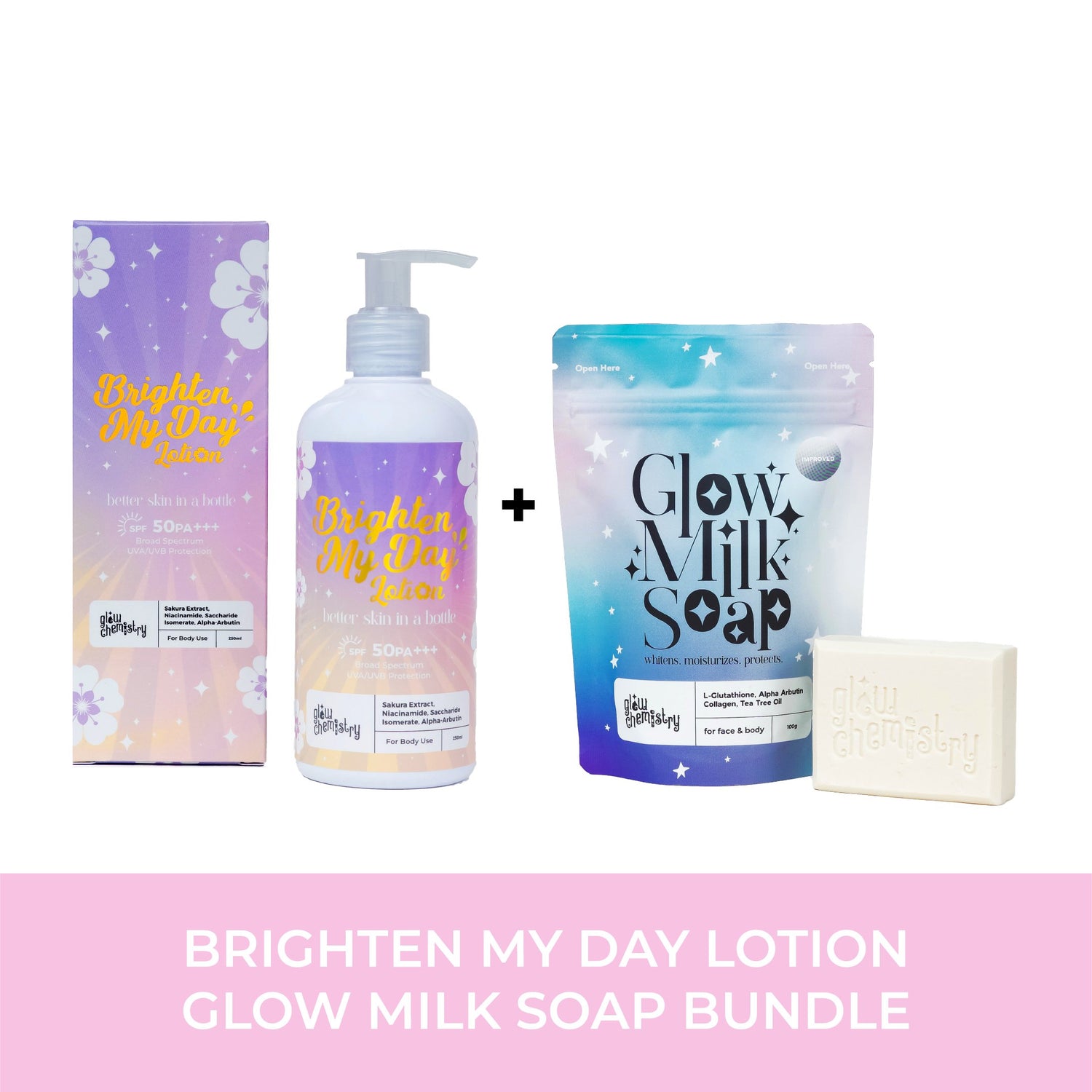 Glow Duo: Brighten My Day Lotion, Glow Milk Soap