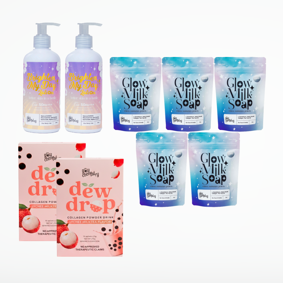 Dew Drop Collagen + Brighten My Day Lotion + Glow Milk Soap Bundle