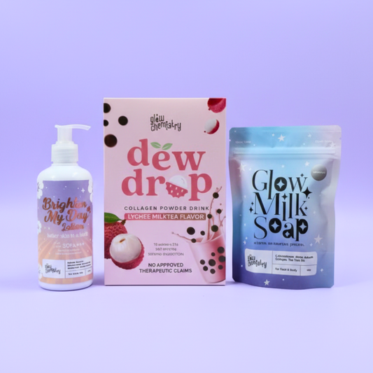 Dew Drop Collagen + Brighten My Day Lotion + Glow Milk Soap Bundle