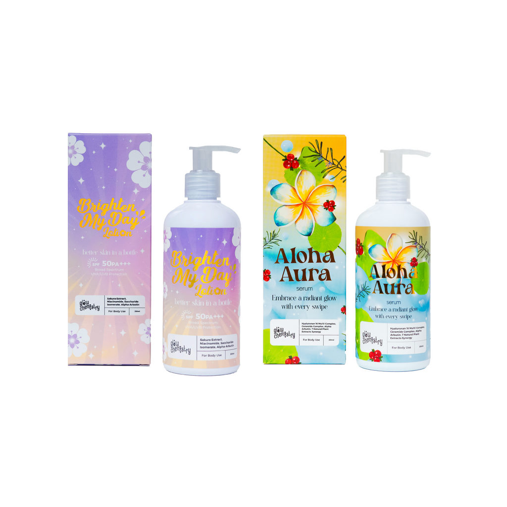 Brighten My Day Lotion, Aloha Aura Body Serum Bundle