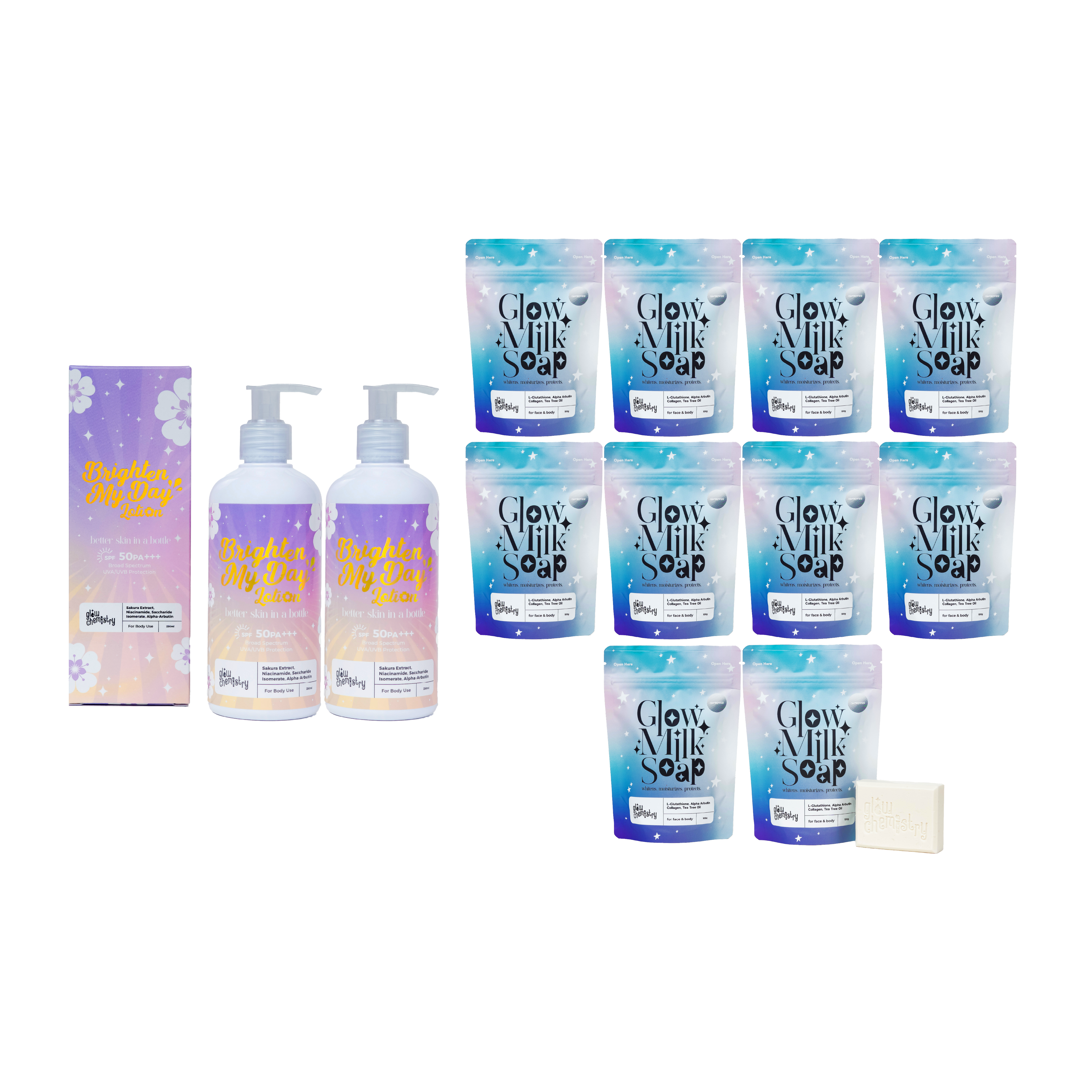 Brighten My Day Lotion, Glow Milk Soap