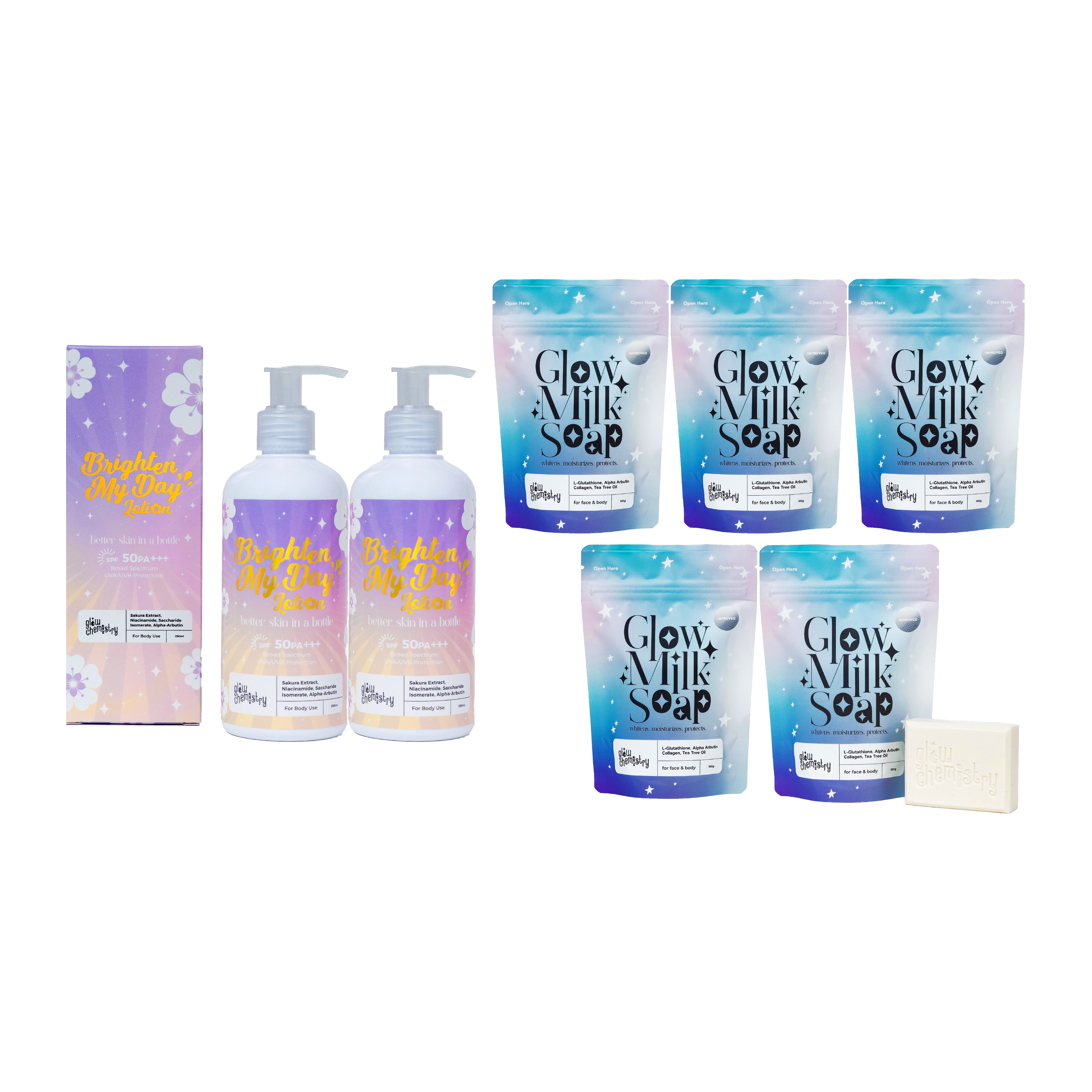 Brighten My Day Lotion, Glow Milk Soap