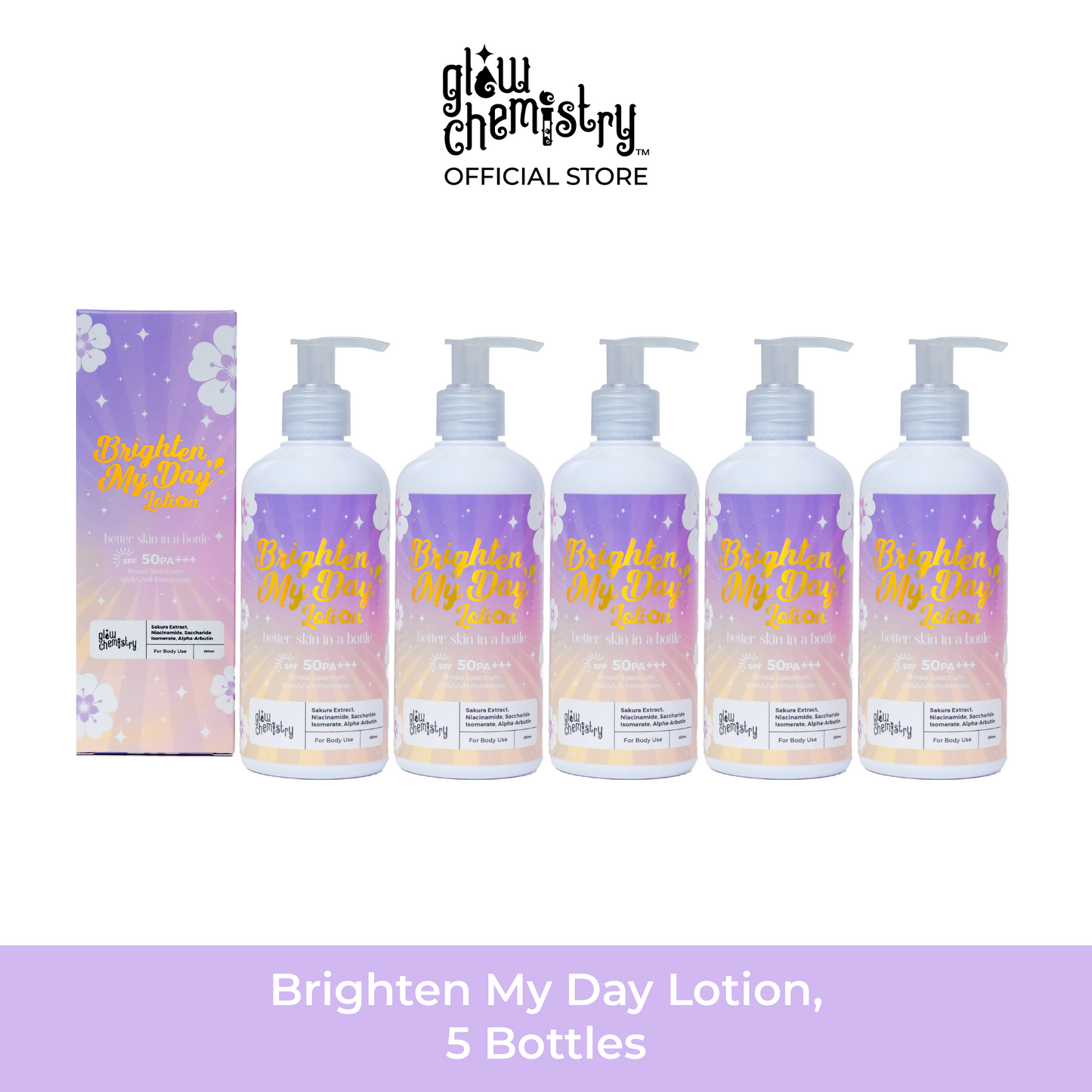 5 Bottles of Brighten My Day Lotion