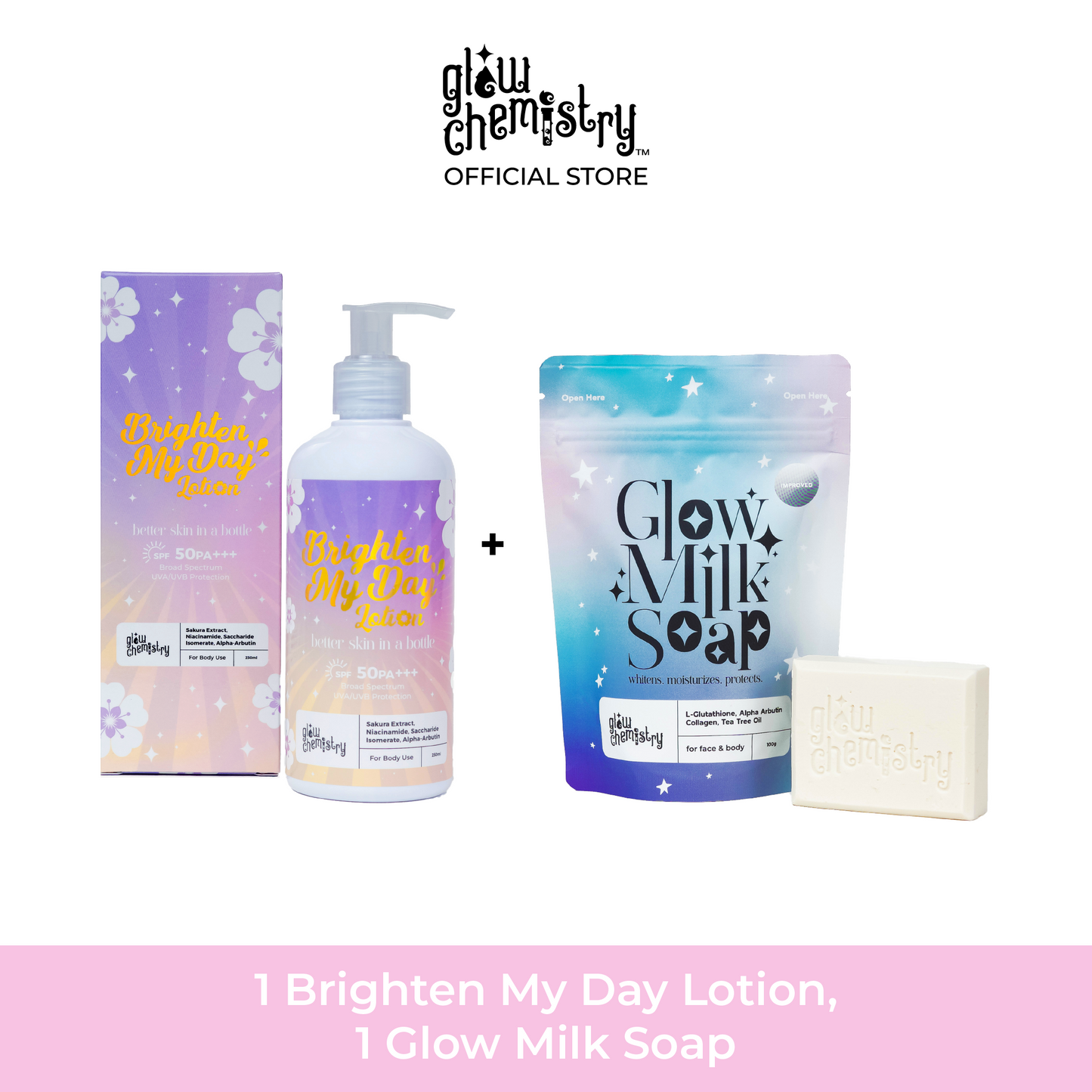 Brighten My Day Lotion, Glow Milk Soap