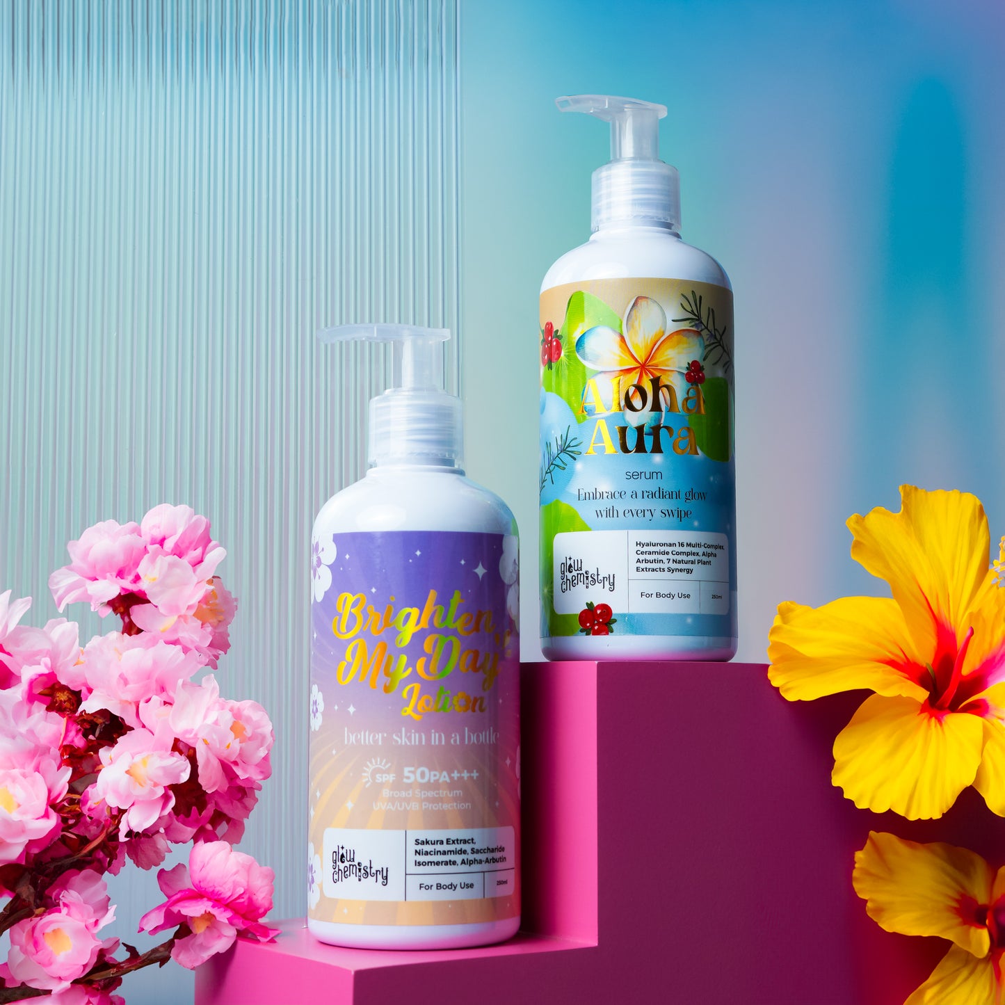 Brighten My Day Lotion, Aloha Aura Body Serum Bundle